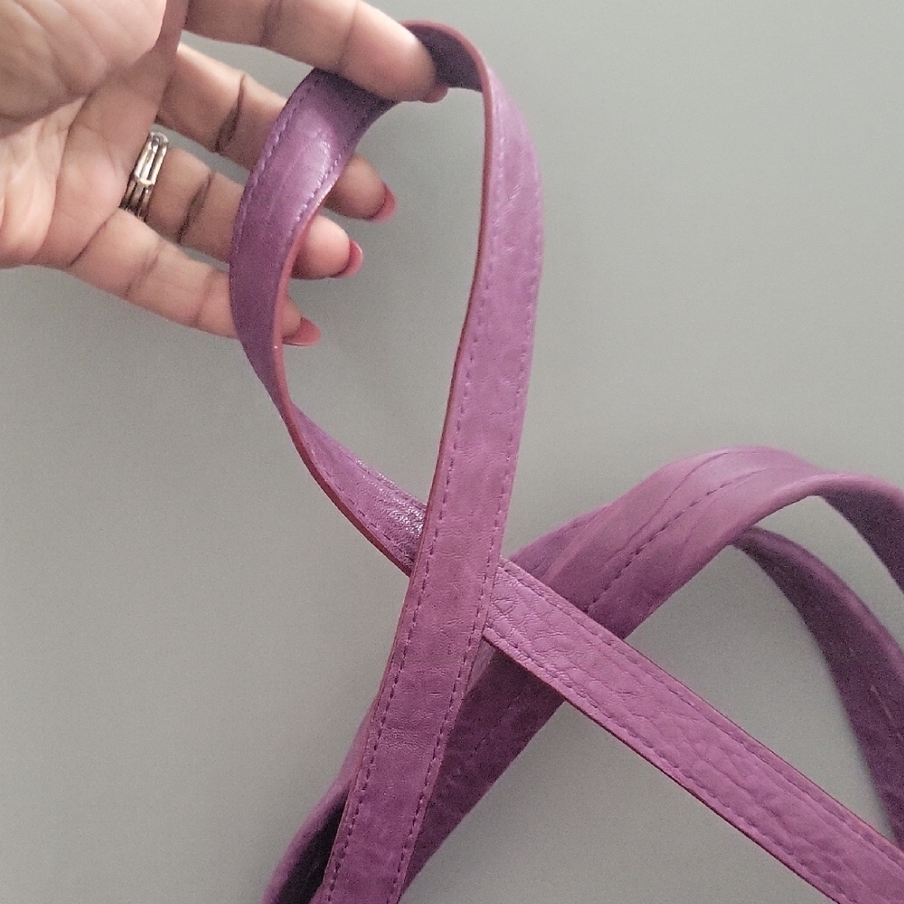 MZ Wallace Purple Gathered Pocket Shoulder Bag with Gold Hardware - Picture 4 of 9